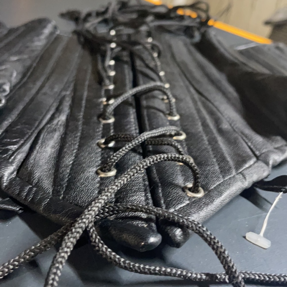 🎃 Alter Ego NEW Leather Corset Halloween costume cosplay black lace up - Picture 3 of 8